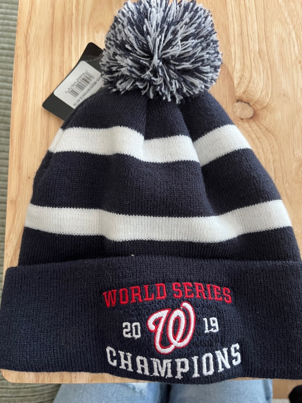 Washington Nationals 'World Series Champions' Knit Pom Beanie - Navy & White
